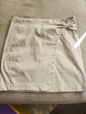 Tribal Beige Wrap Mini Skort with Knot Accent